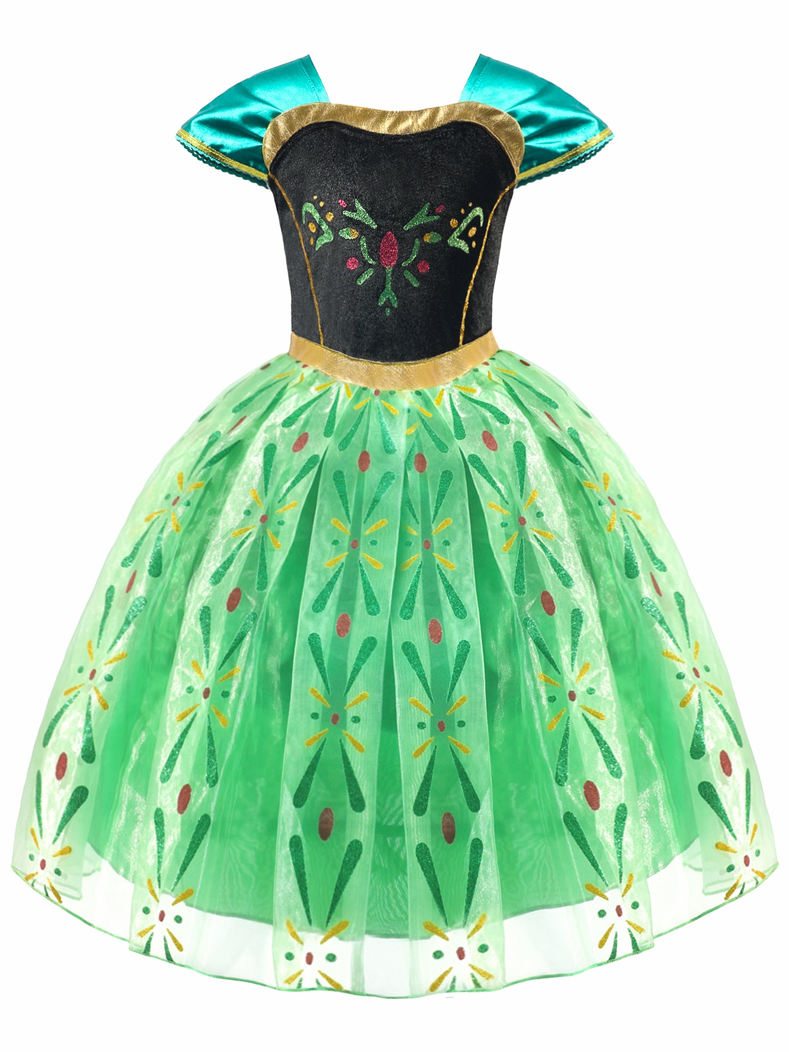 LED Green Princess Dress Costume for Girls