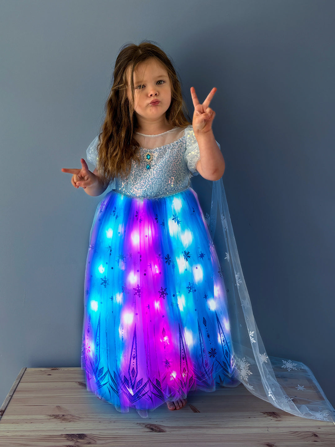 Vestido de dormir de princesa bella iluminado