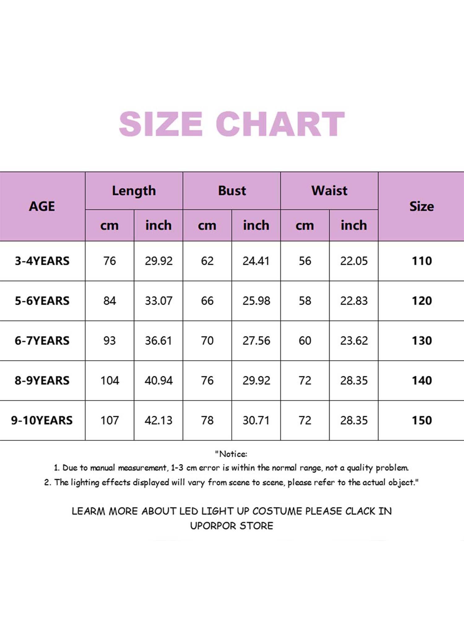 Light Up Purple Princess Dress Costume for Girls – Birthday & Party