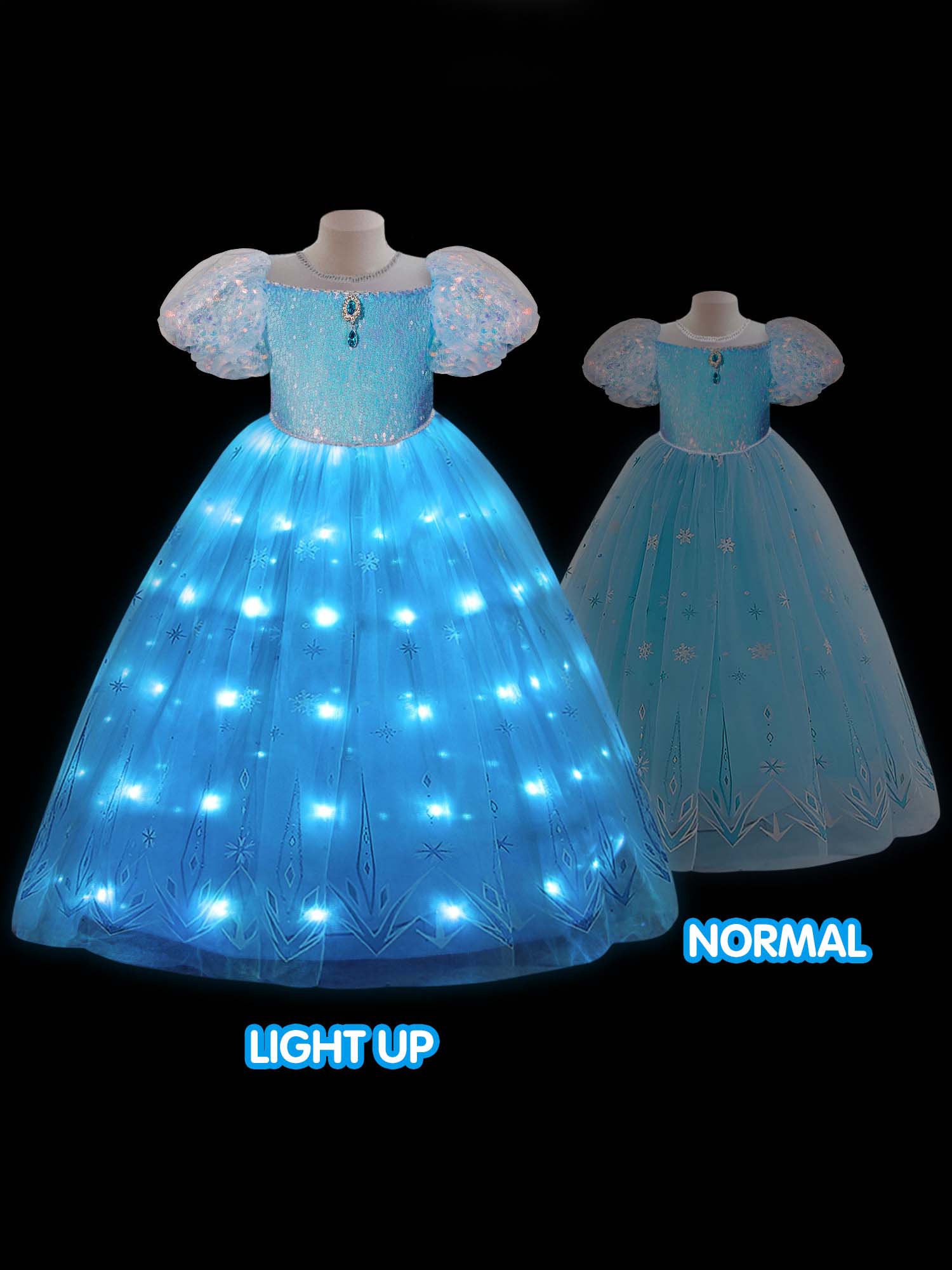Glowing Pink Royal Princess Costume for Girls – Light-Up Fantasy Ball Gown