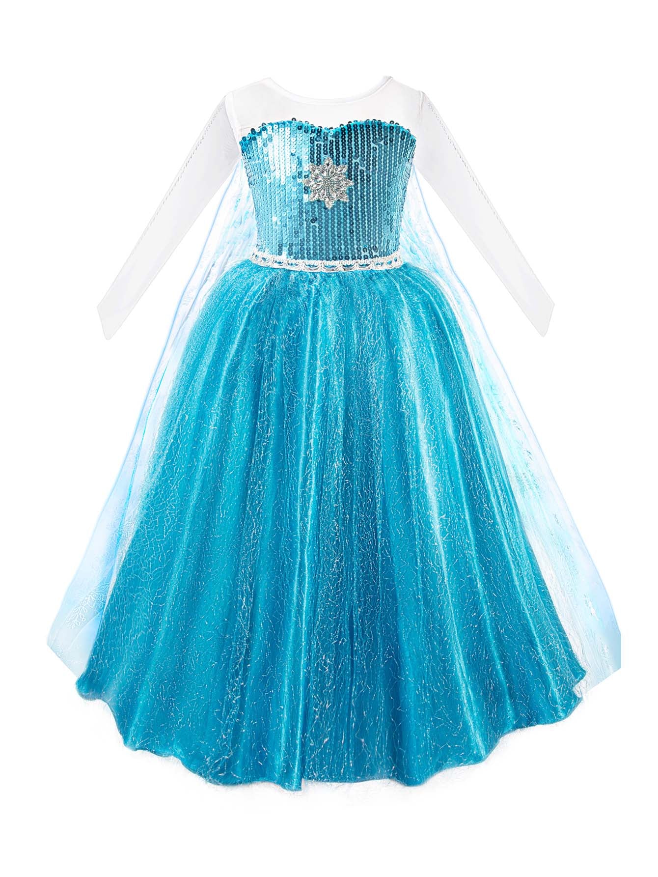 Sparkling Light-Up Snow Princess Party Dress for Girls