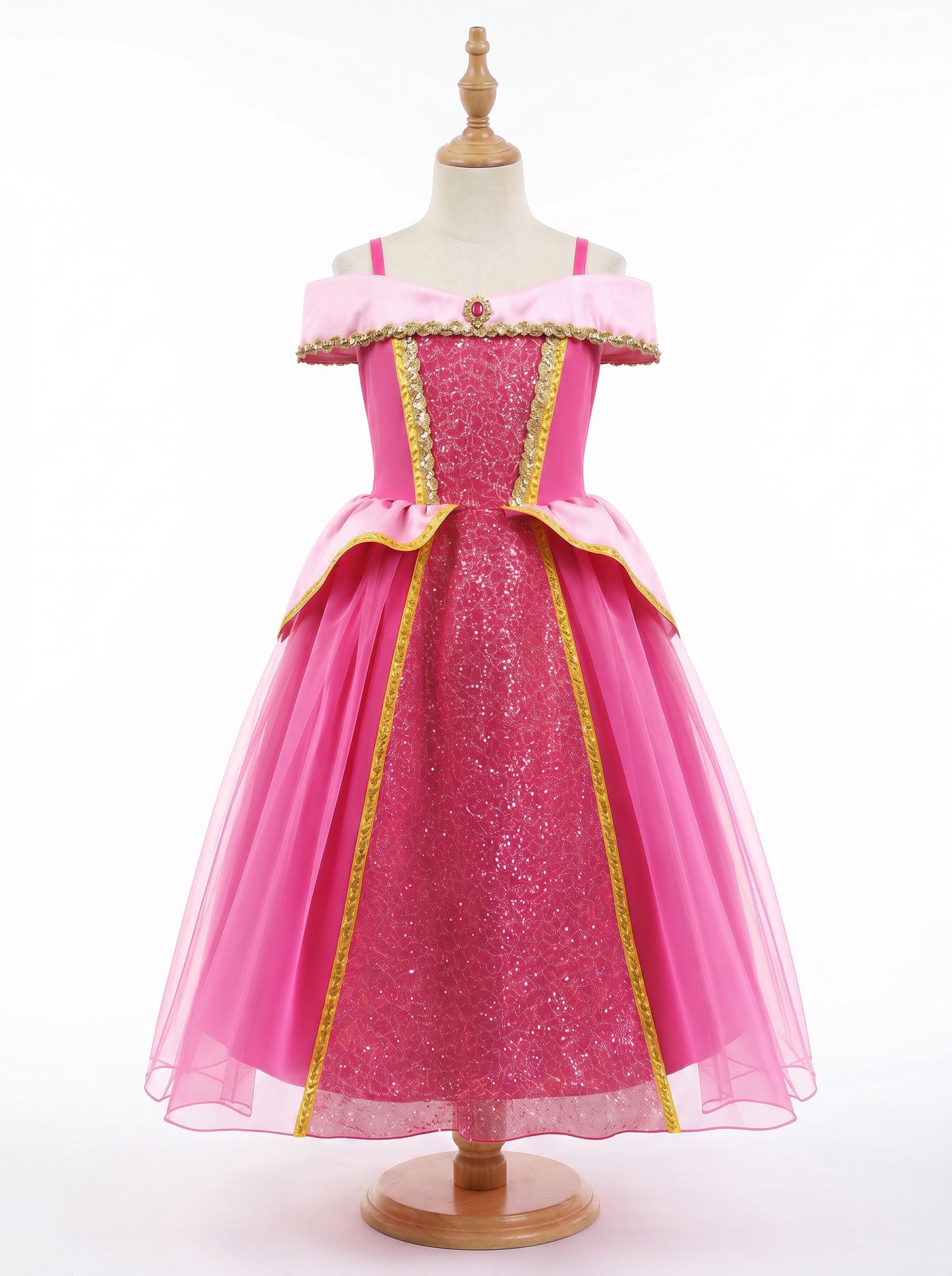Glow-in-the-Dark Rainbow Princess Gown: Magical LED Light-Up Party Dress for Little Girls