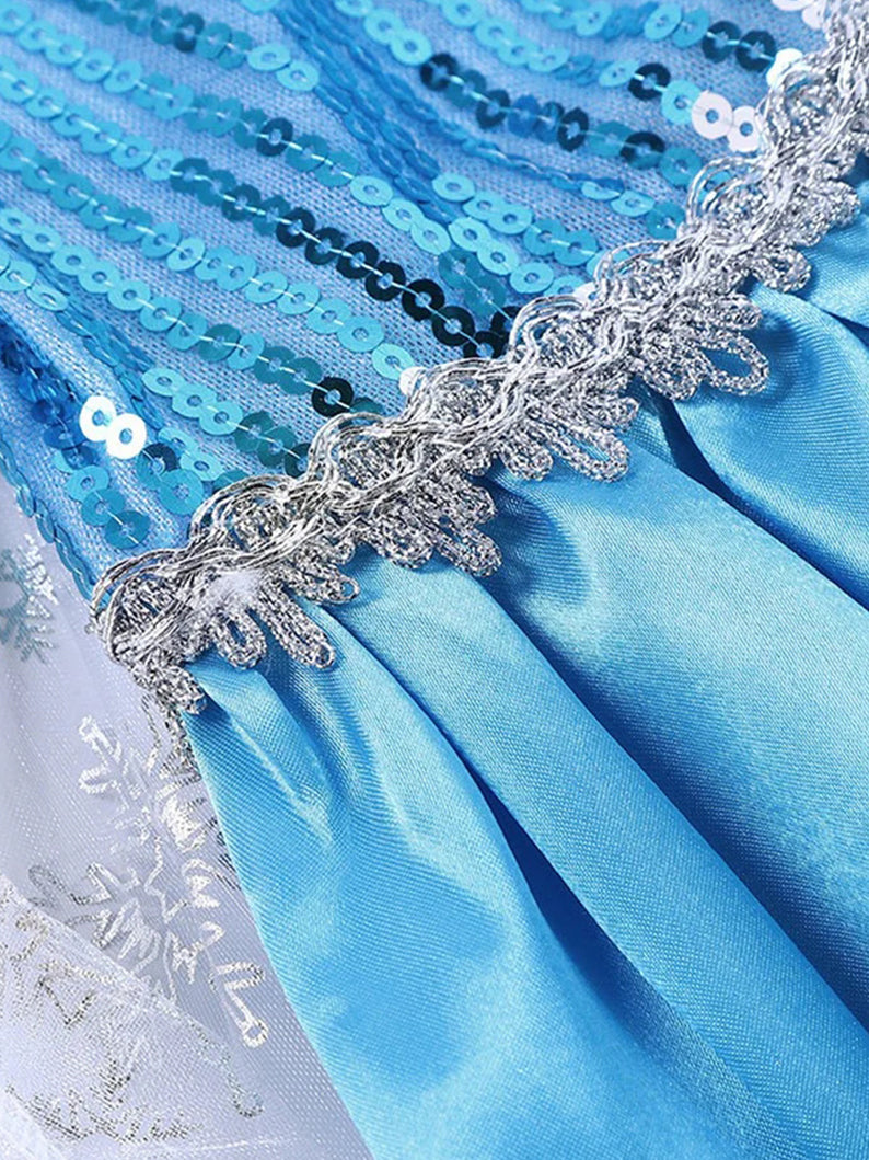 Sparkling Light-Up Snow Princess Party Dress for Girls