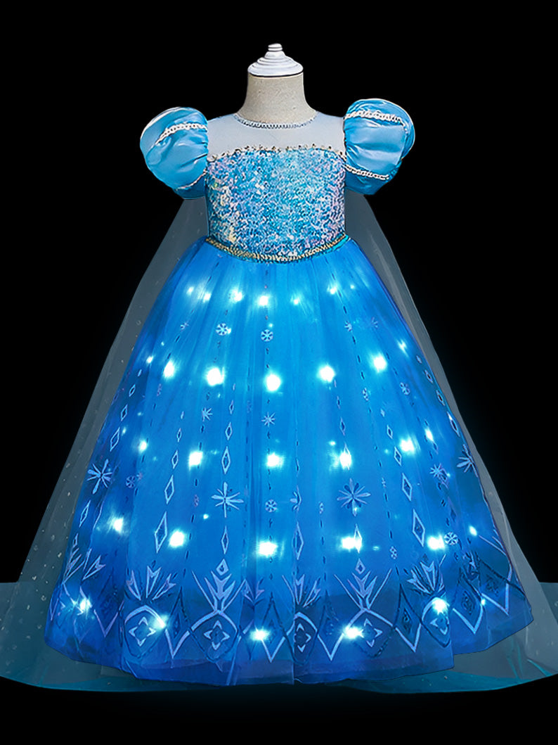 Light Up Princess Casual Dress Up for Elsa Girls Uporpor