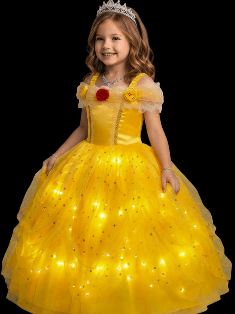 Belle Light Up Princess Dress for Girls - Uporpor