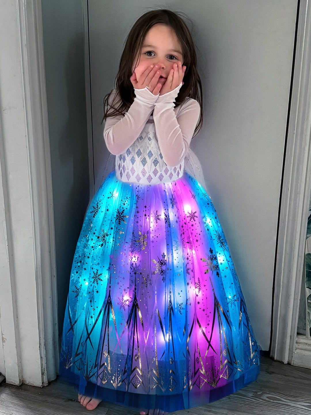 Colorful Light Up Princess Dress Set for Girls – LED Costume for Party and Dress Up - Uporpor