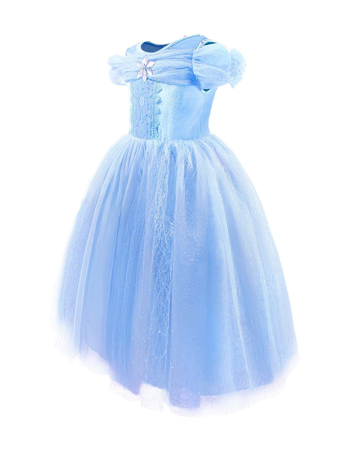 Enchanting Blue Ball Gown for Girls – Light - Up Fairy Tale Princess Dress - Uporpor