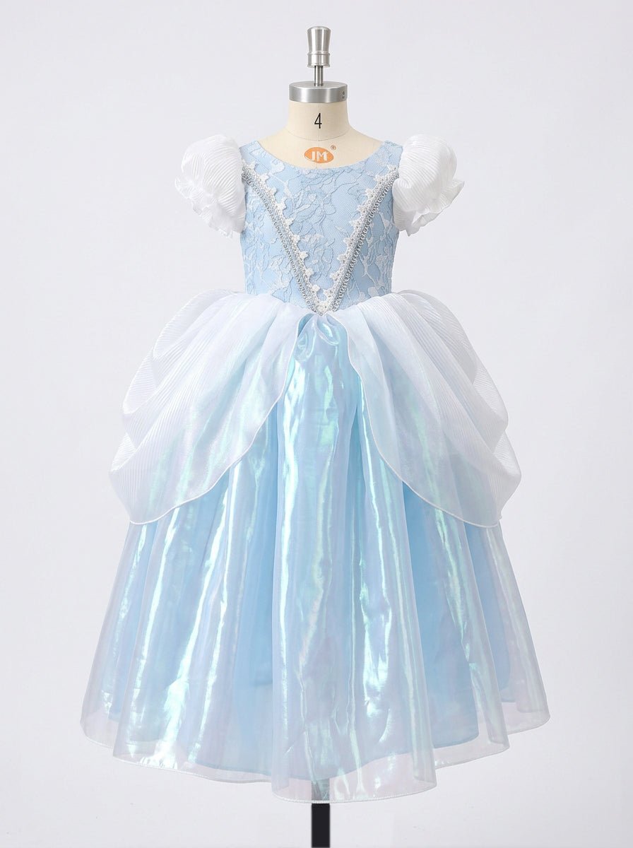 Frozen Glow: LED Light - Up Blue Sparkly Princess Gown for Toddler Girls – Magical Halloween & Party Dress - Uporpor