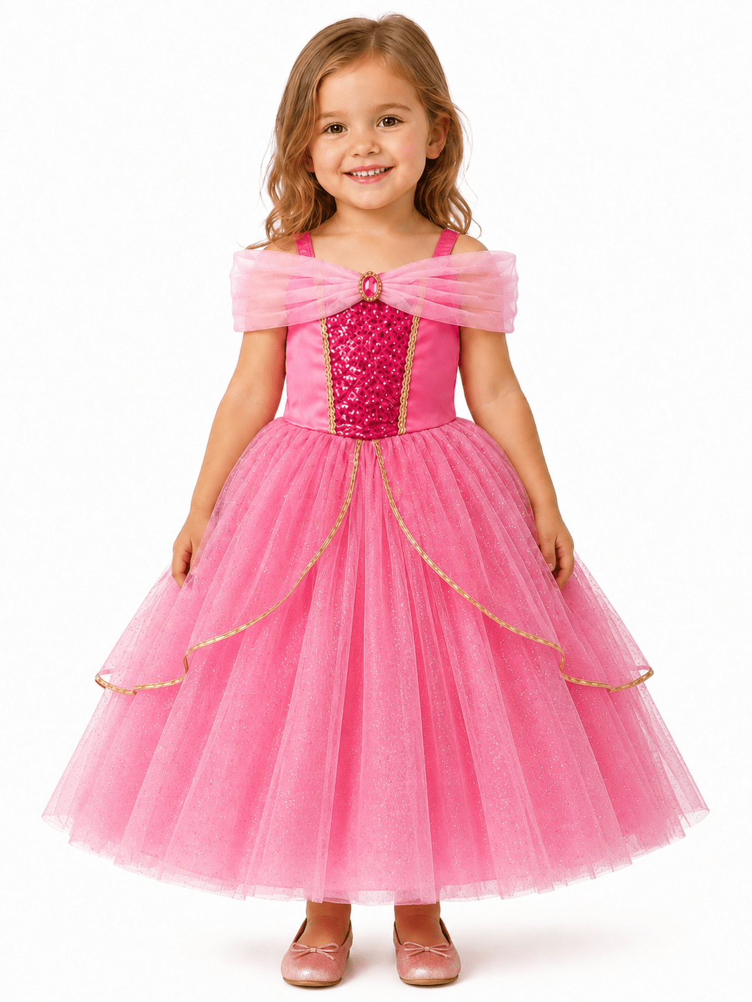Glow in the Dark Princess Costume for Girls | Rainbow LED Light - Up Tulle Dress for Birthday Party, Cosplay, Halloween Outfit with Magic Glow - Uporpor
