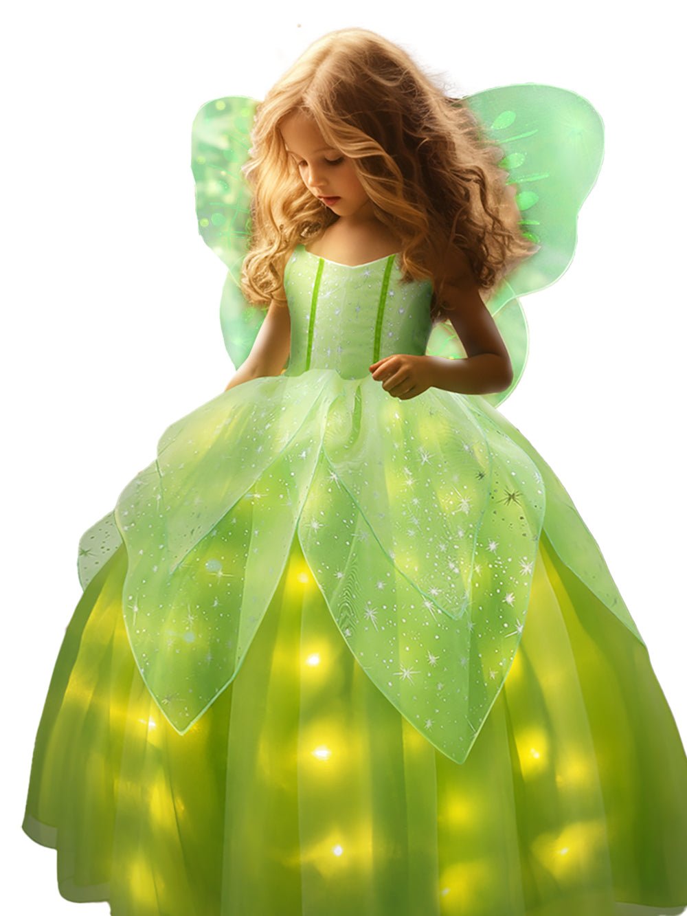 Glowing Fairy LED Dress for Girls – Magical Party & Birthday Costume - Uporpor
