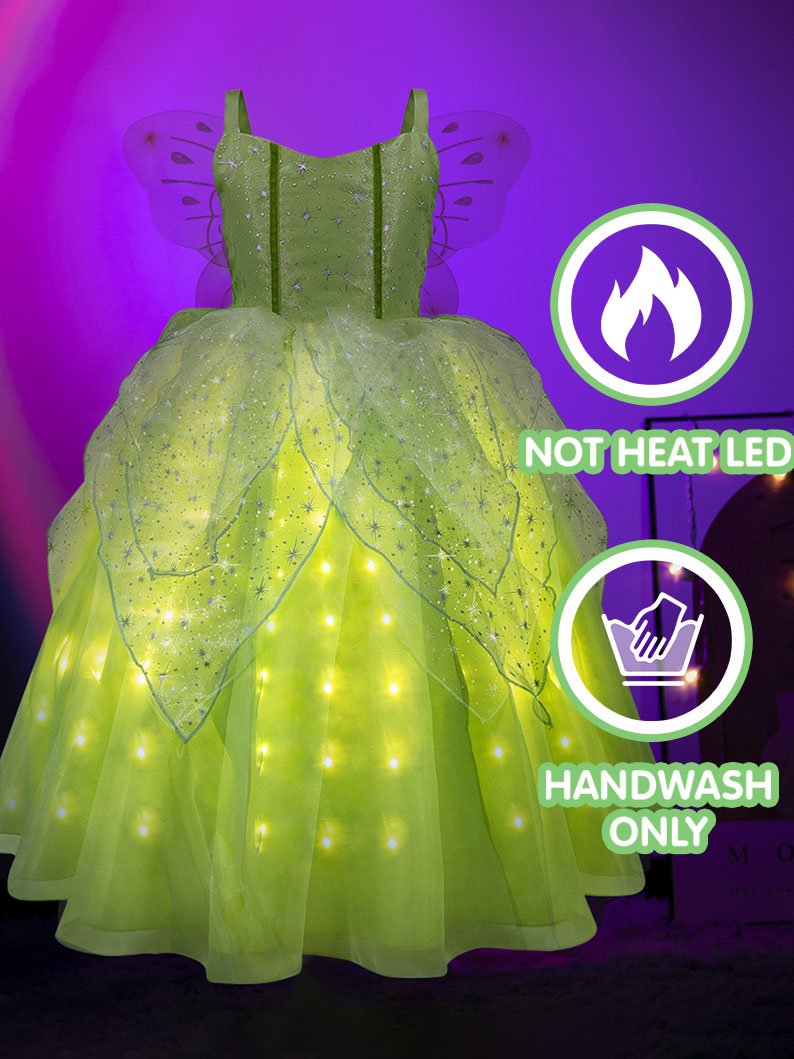 Glowing Fairy LED Dress for Girls – Magical Party & Birthday Costume - Uporpor