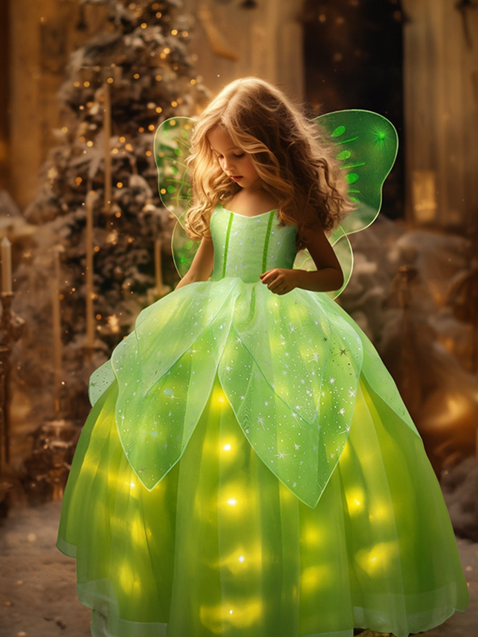 Glowing Fairy LED Dress for Girls – Magical Party & Birthday Costume - Uporpor
