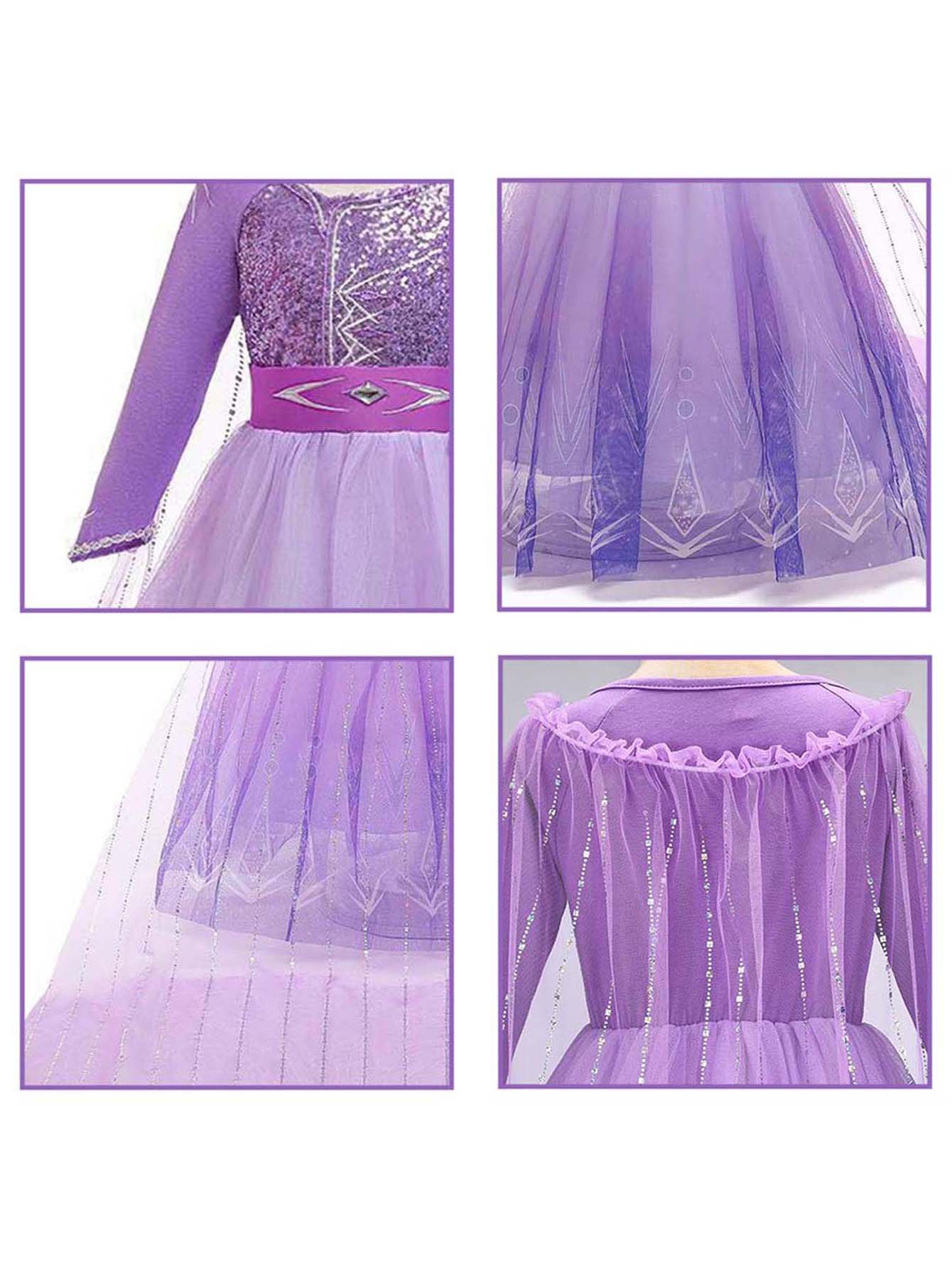 Glowing Purple Winter Princess Dress for Girls – Sparkling Fantasy Costume - Uporpor