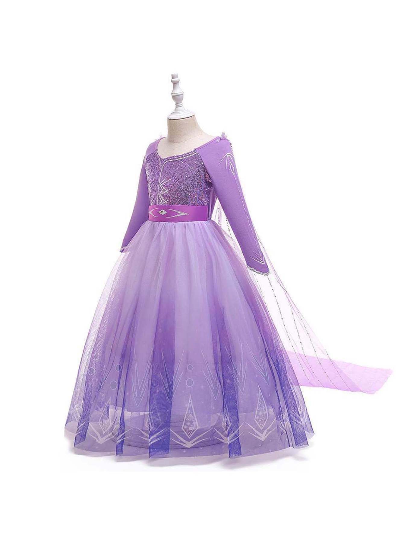 Glowing Purple Winter Princess Dress for Girls – Sparkling Fantasy Costume - Uporpor