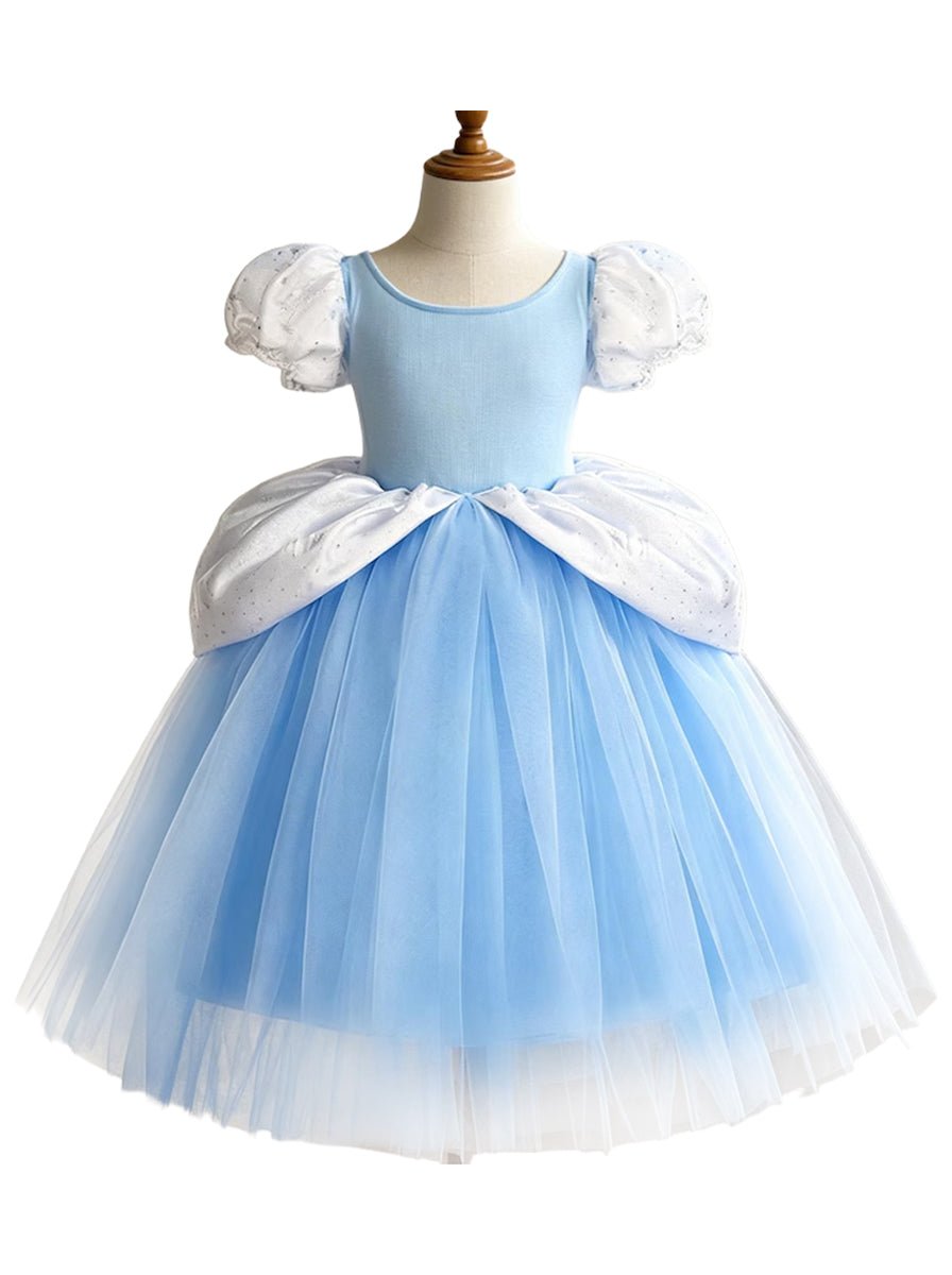 LED Light - Up Blue Sparkly Princess Gown for Toddler Girls – Magical Halloween & Party Dress - Uporpor