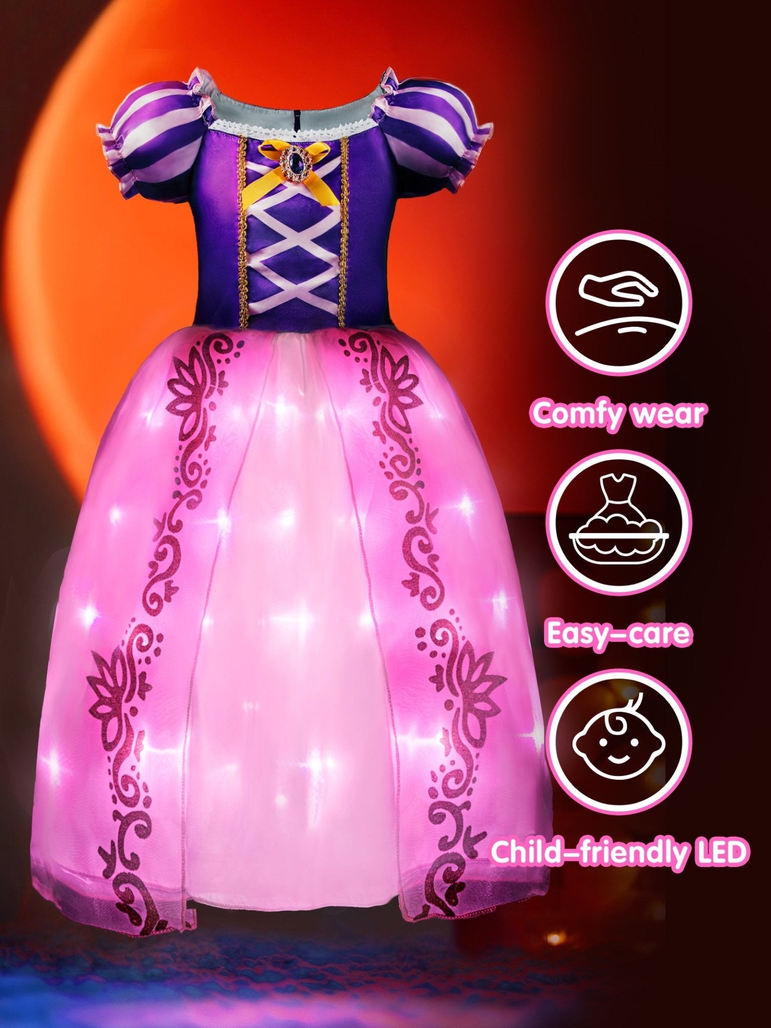 Light up Puff Sleeve Princess Costume - Uporpor