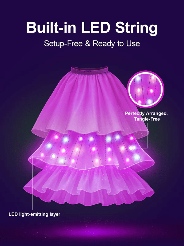 Light Up Purple Princess Dress Costume for Girls - Uporpor
