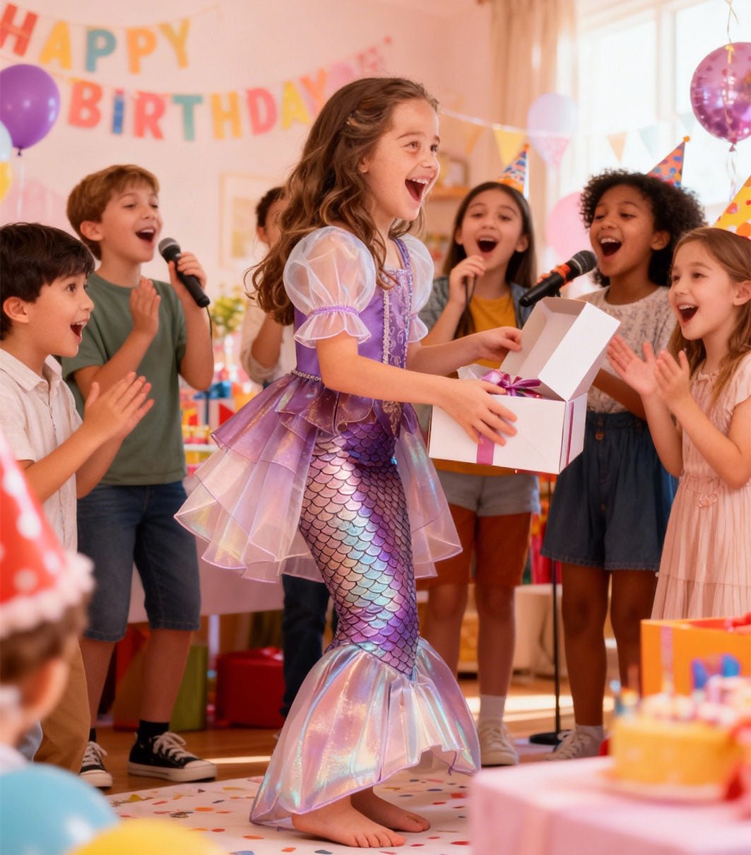 Light Up Sparkling Princess Dress Costume for Little Girls - Uporpor