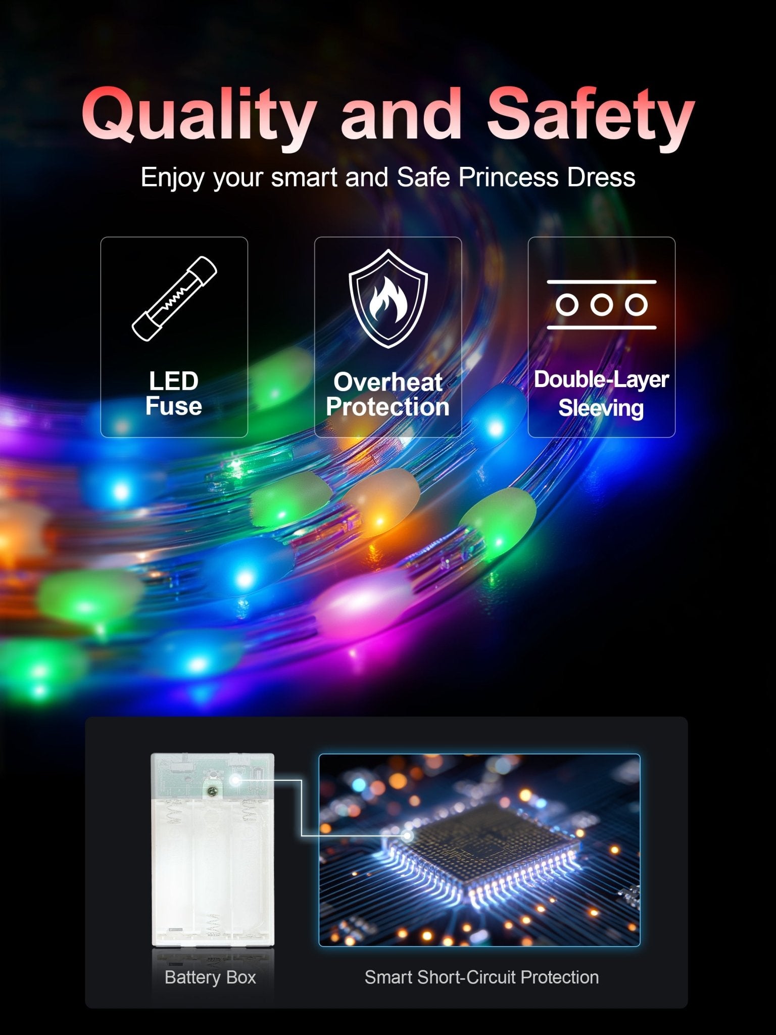 Minnie Princess Colorful Set Light Up Costume For Girl - Uporpor