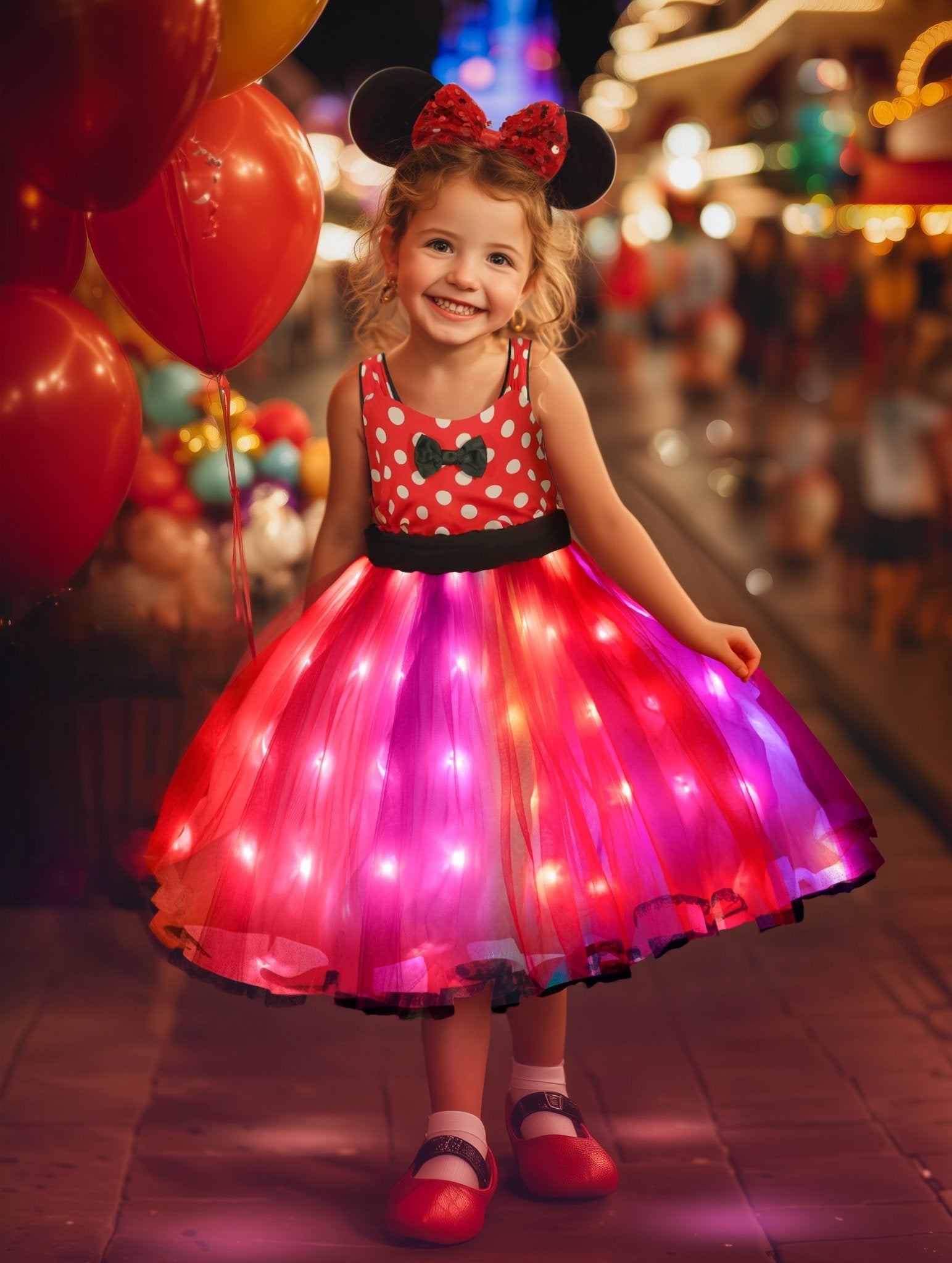 Minnie Princess Colorful Set Light Up Costume For Girl - Uporpor