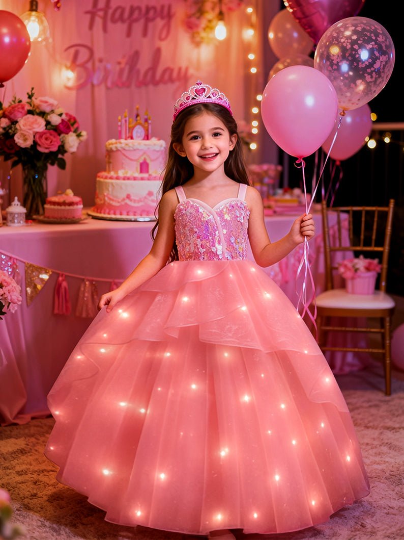 Pink Light Up Fairy Costume for Girls – Bubble Tulle Dress - Uporpor
