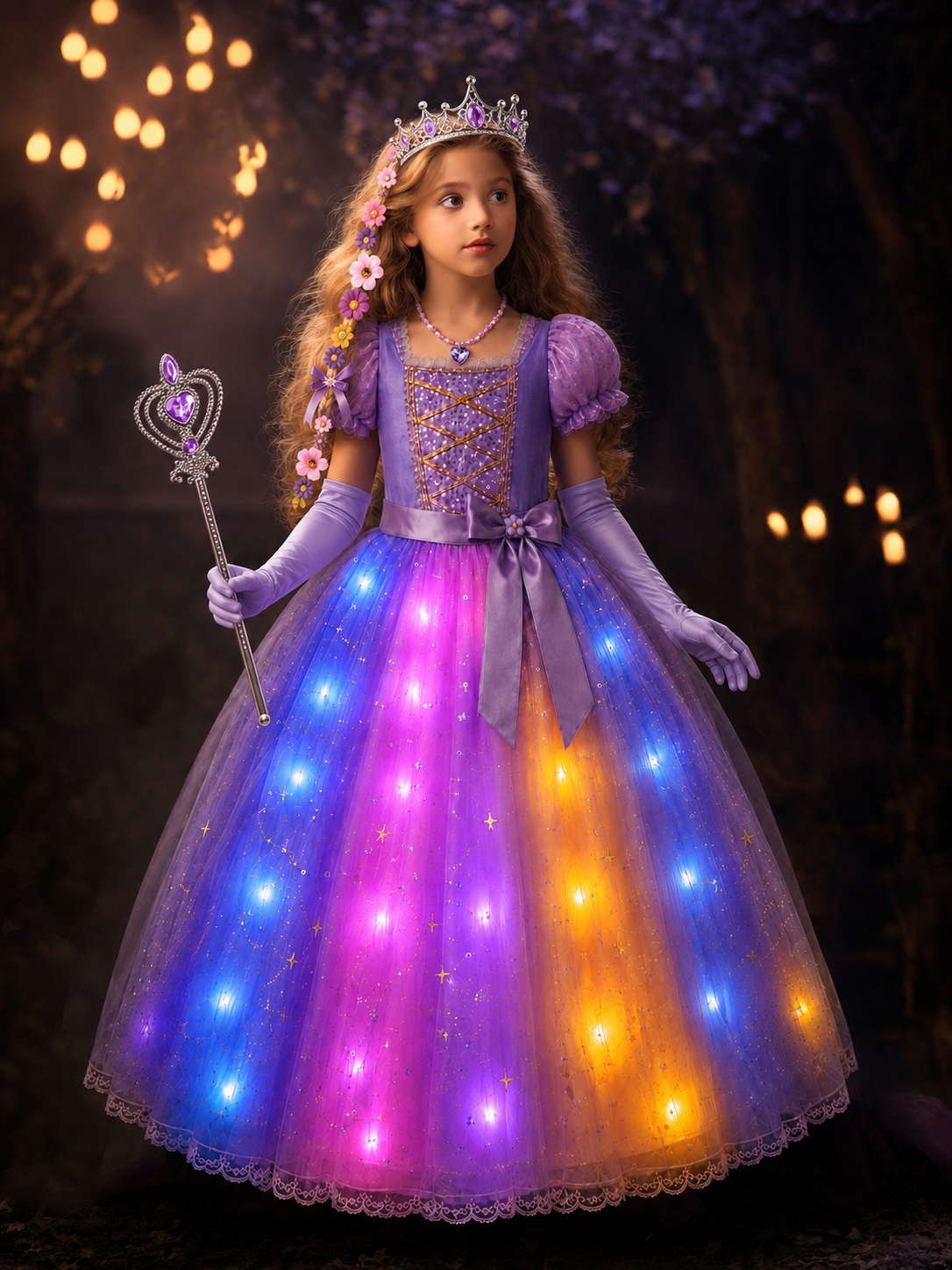 Rapunzel Girls Light up Princess Costume Dresses - Uporpor