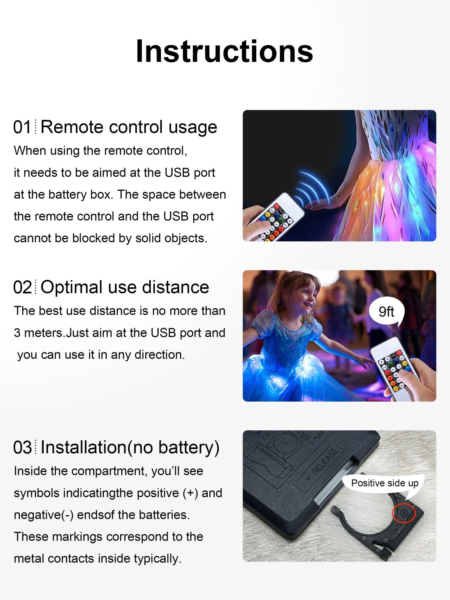 Rapunzel Princess Colorful Set Light Up Costume For Girl - Uporpor