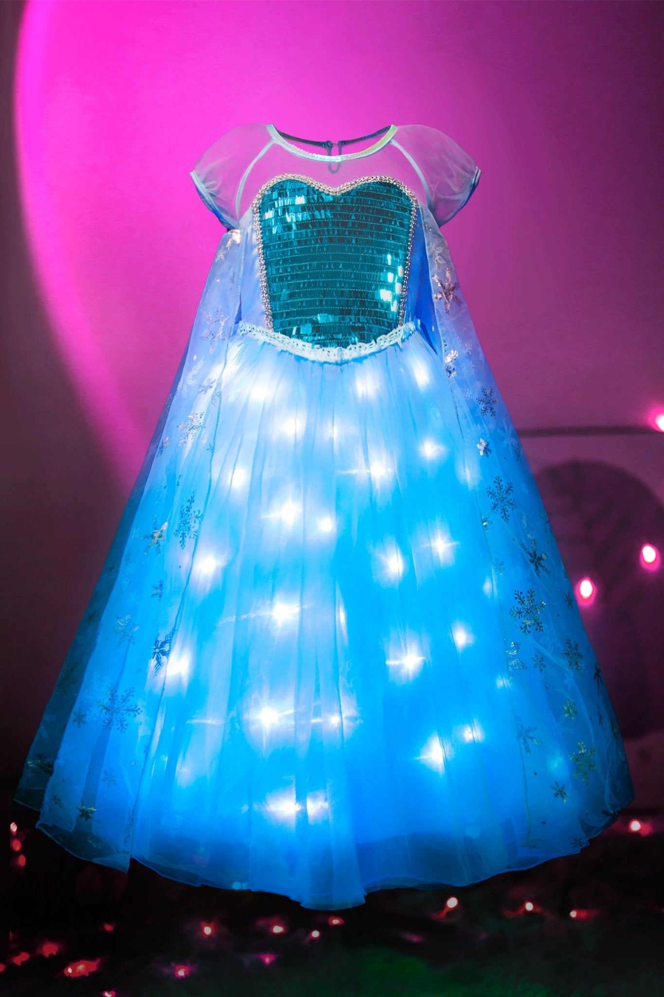 Sparkling LED Snow Princess Costume Dress for Girls - Uporpor