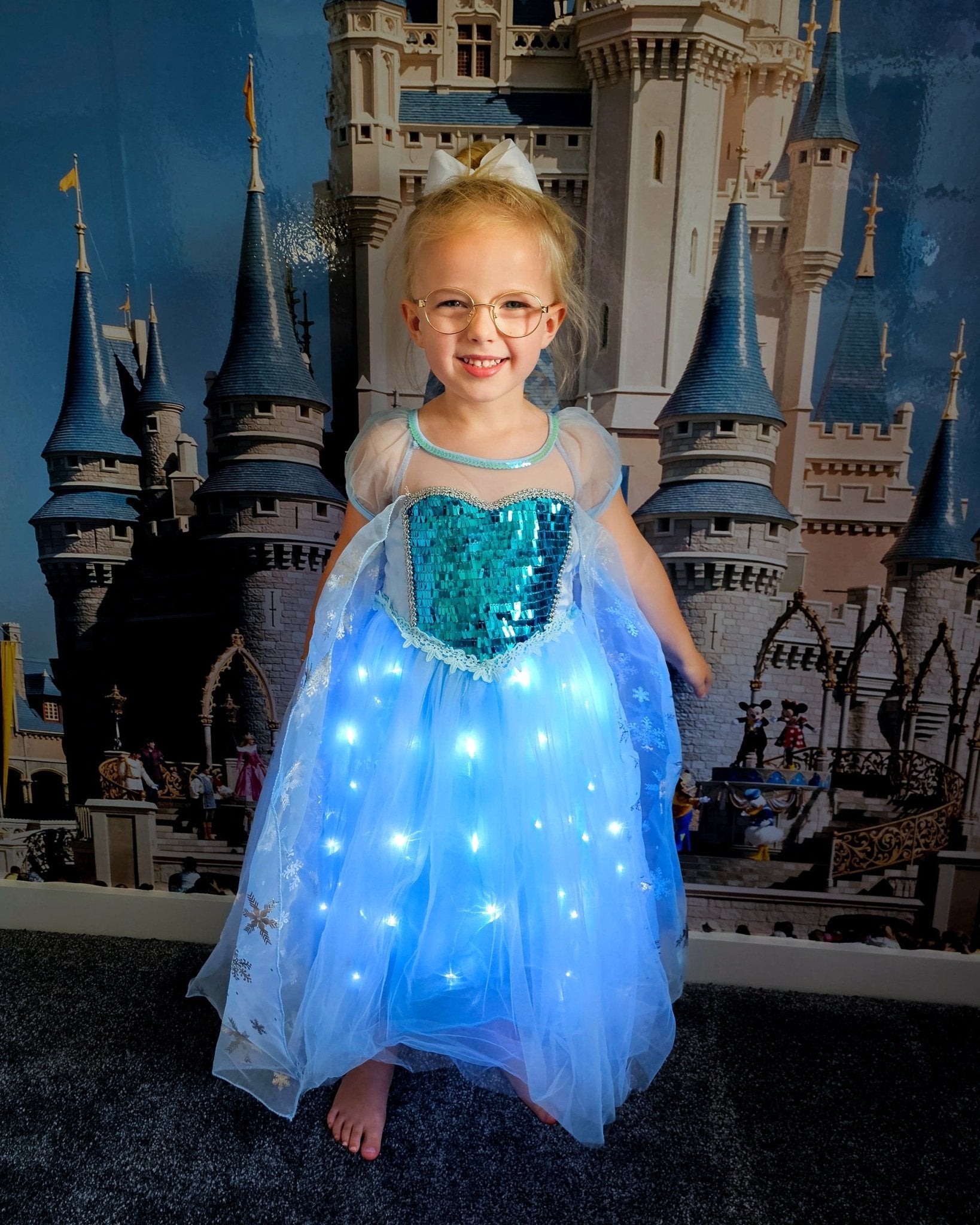 Sparkling LED Snow Princess Costume Dress for Girls - Uporpor