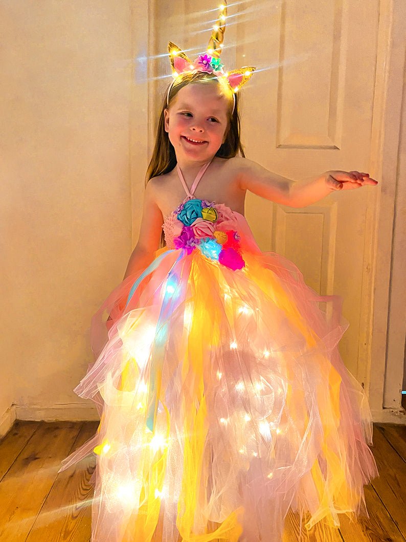 Unicorn Light Up Princess Dress UPORPOR - Uporpor
