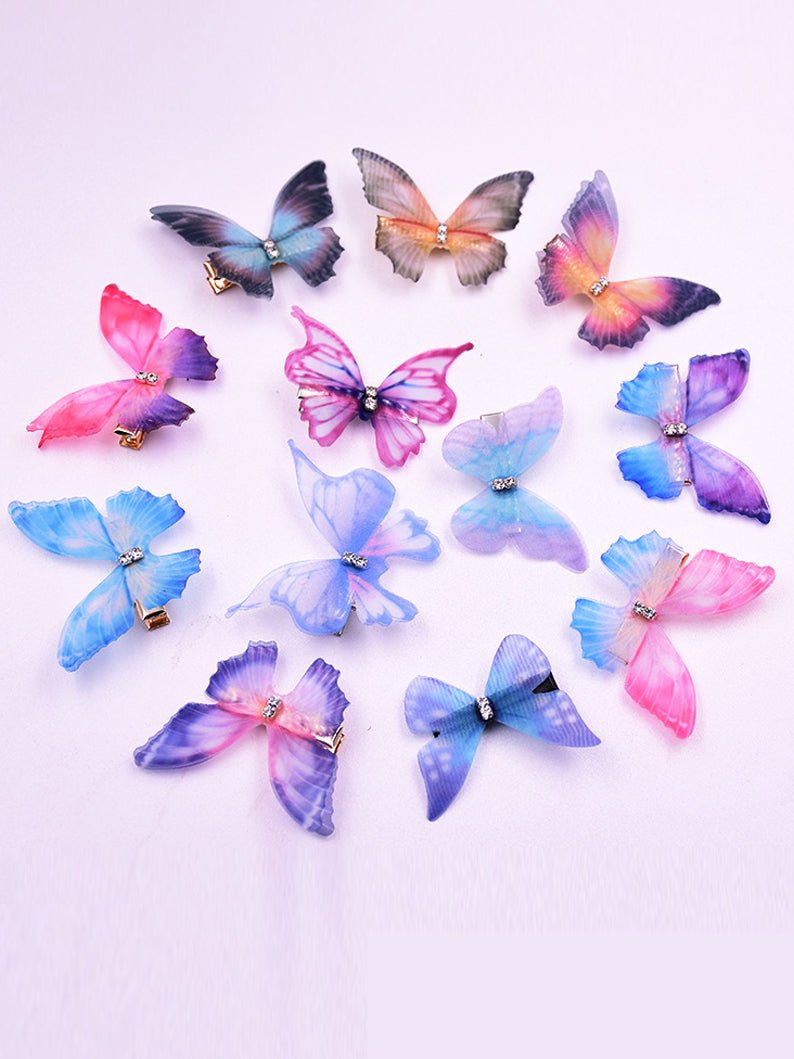 UPORPOR 18 Pieces Glitter Butterfly Hair Clips