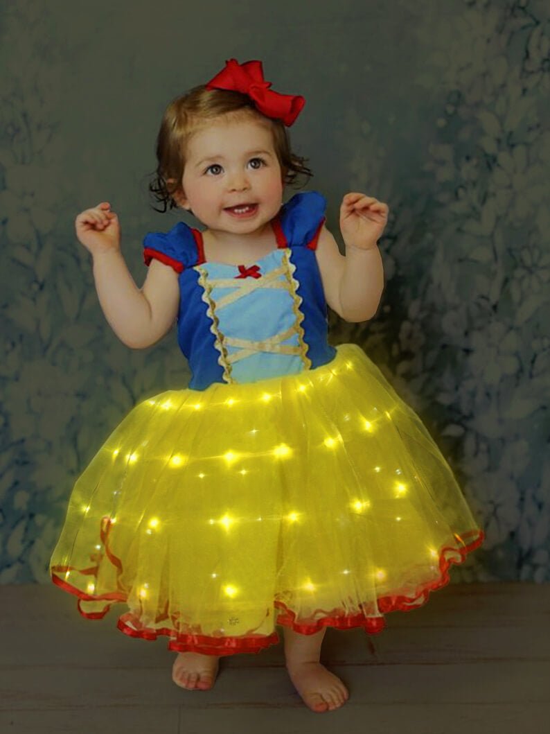 Toddler & Kids' Disney Snow White Blue/Yellow Light-Up Princess Dress  Halloween Costume, Assorted Sizes