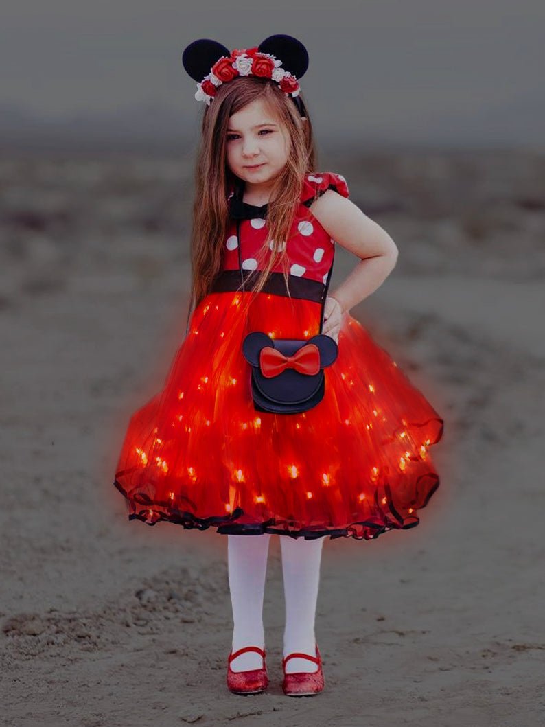 Minnie Mouse Magical LED Dress - Kids' Birthday Party Costume by Uporpor