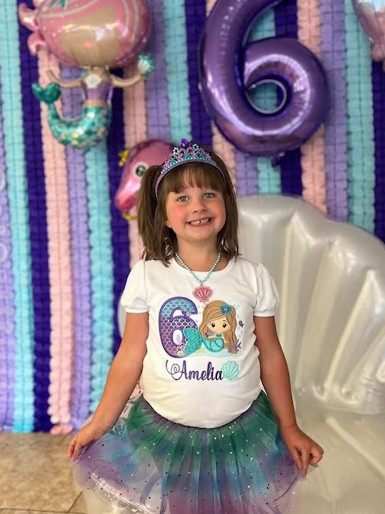 Girls Princess Necklace Bracelets Ear Clips Set Mermaid Pendant Princess Party(5 PCS) - Uporpor