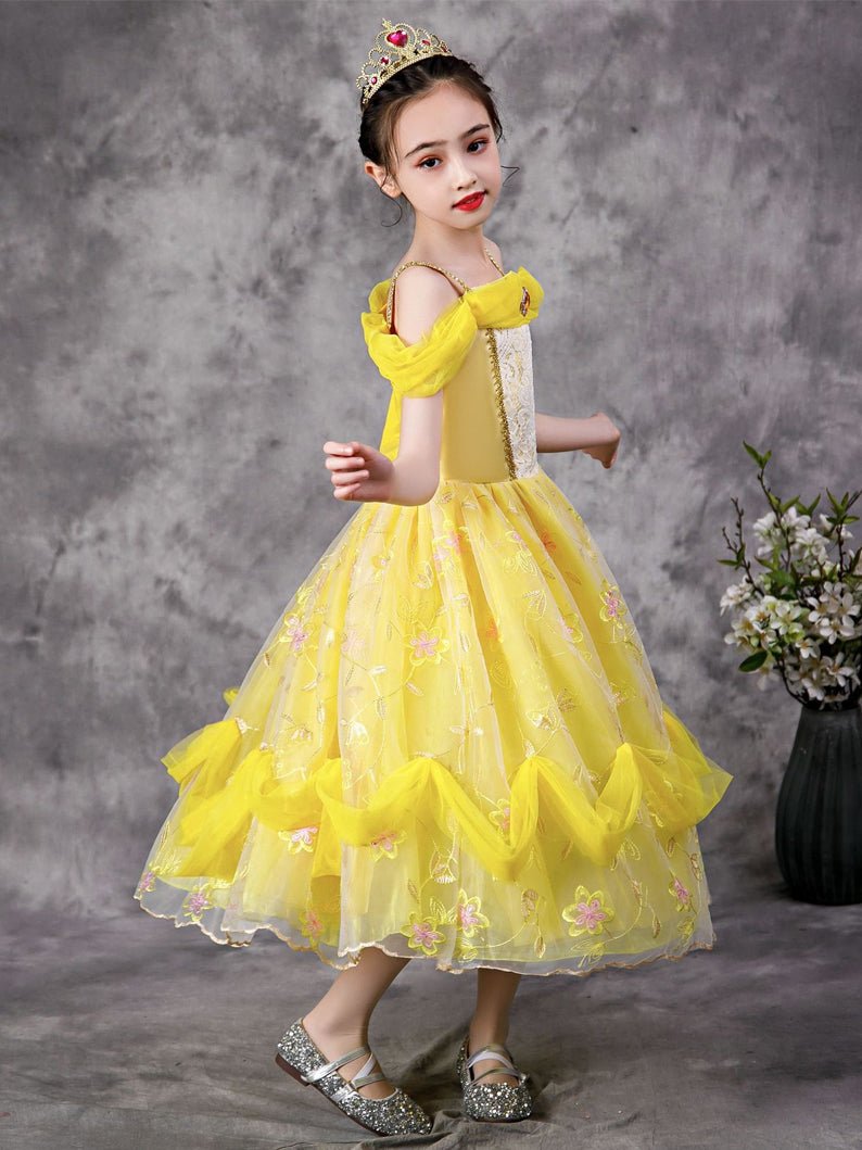Glowing Short-sleeve Belle Princess Dress Up for Girls Costume Party - Uporpor - Uporpor