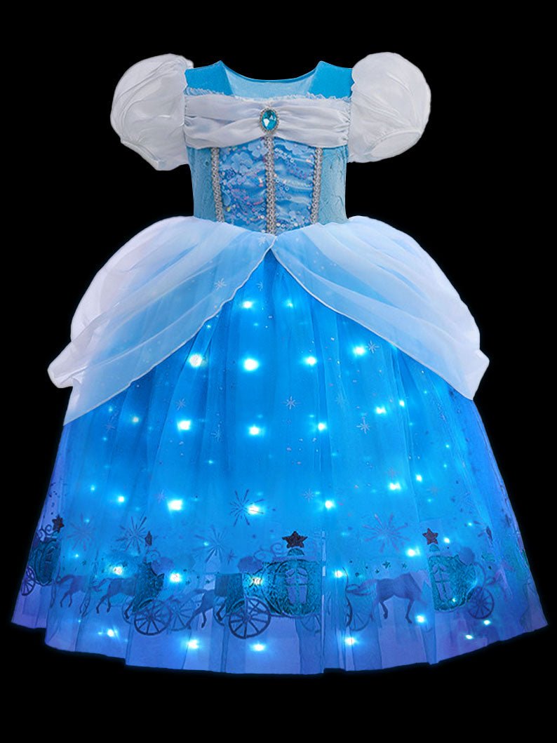 Light up Cinderella short Sleeve Girl Dress For Party - Uporpor - Uporpor