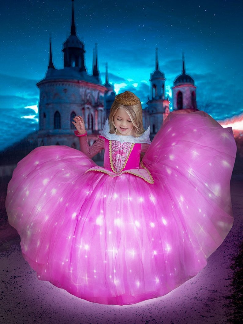 New Arrived Sleeping Beauty Aurora Princess Blue Cosplay Costume Dress