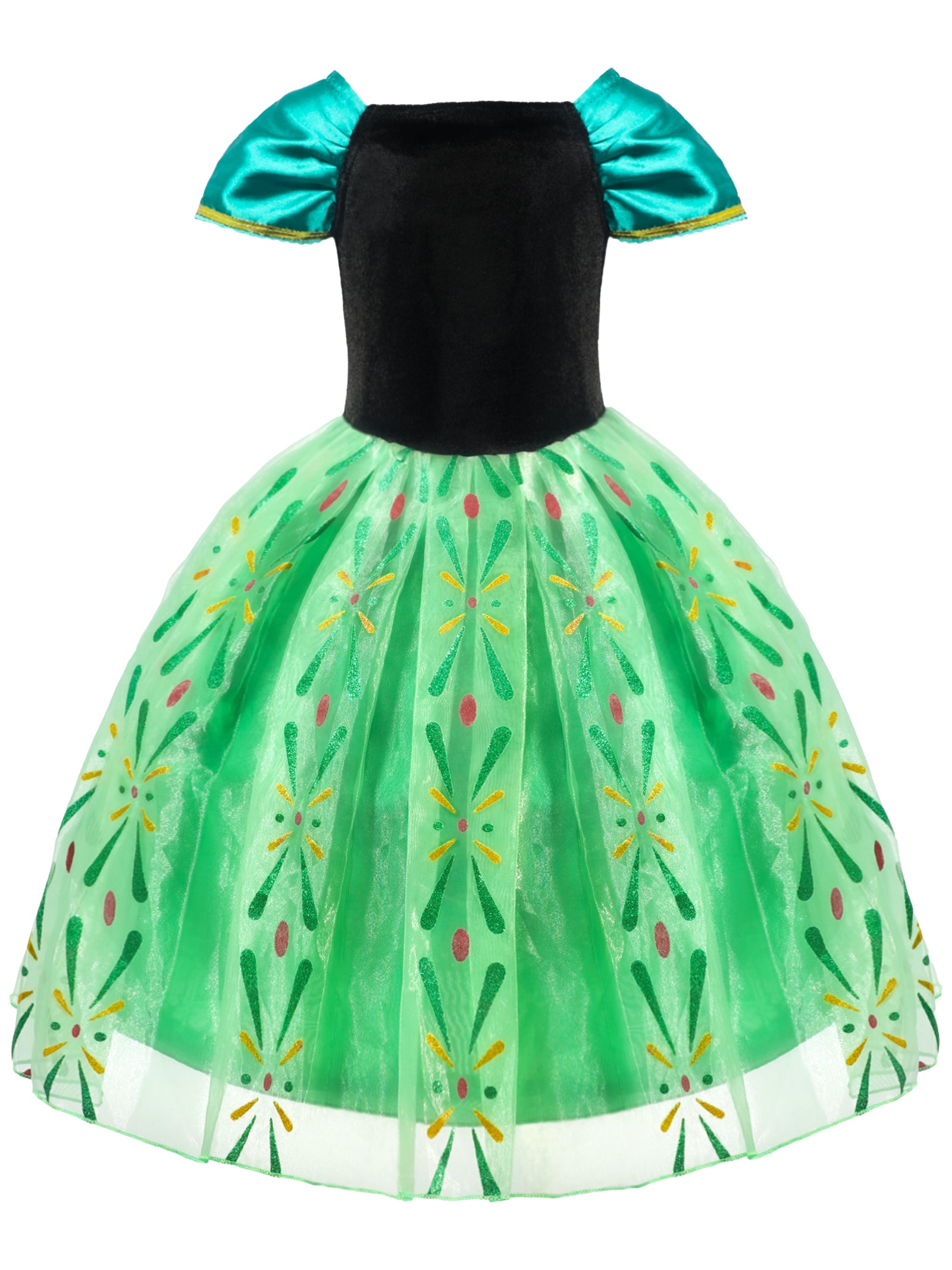 LED Green Princess Dress Costume for Girls