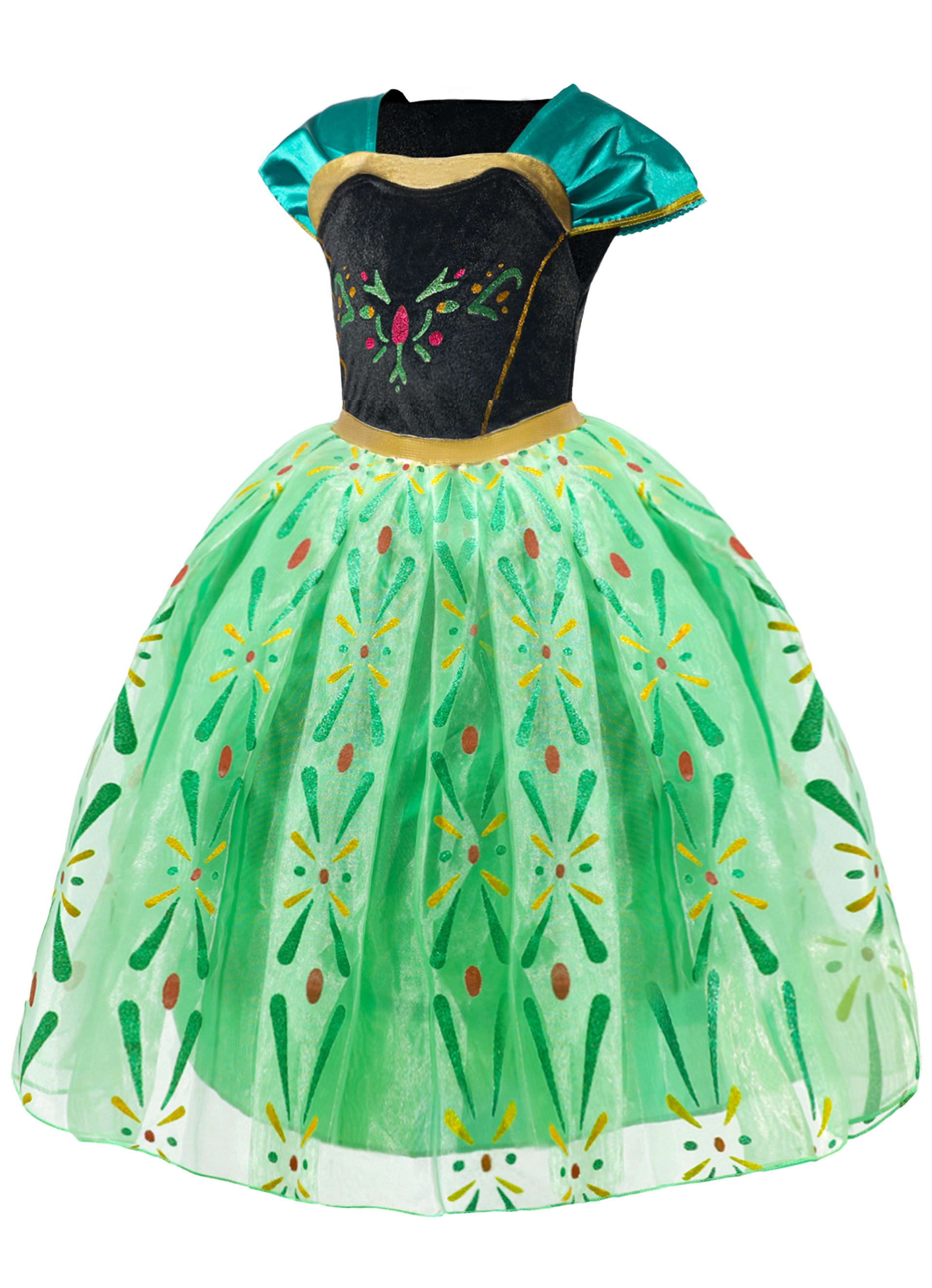 LED Green Princess Dress Costume for Girls