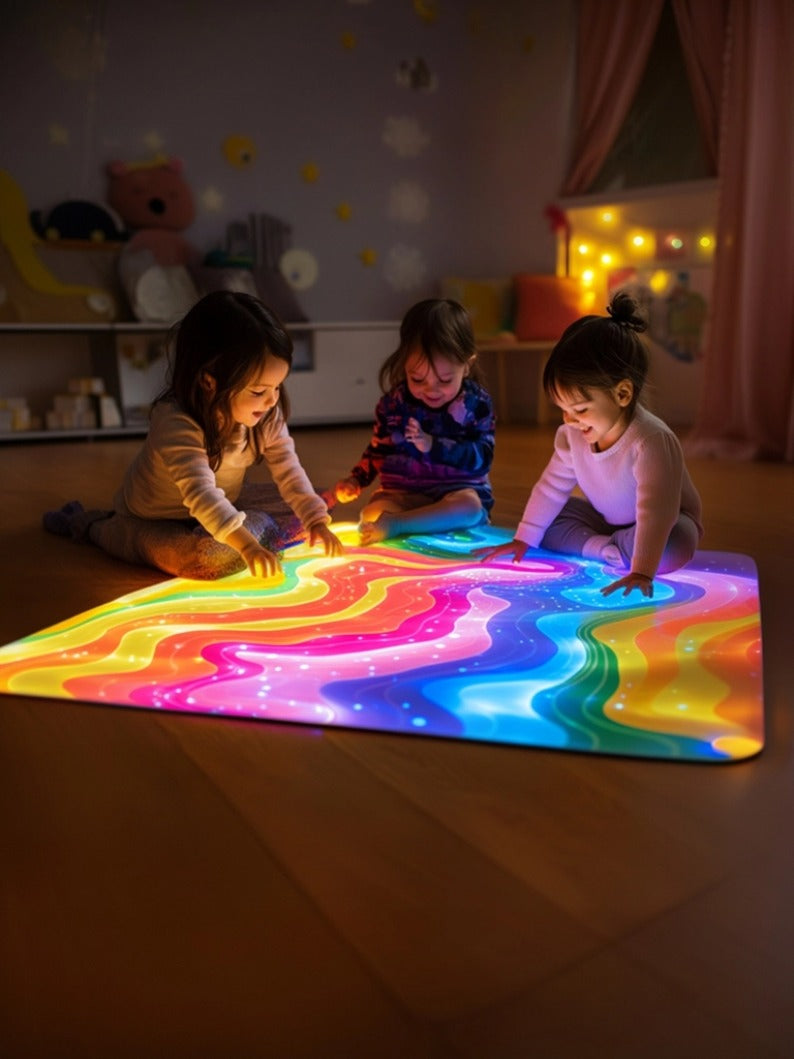 Glowing Rainbow Play Mat for Kids - Fun & Ambiance at Home!