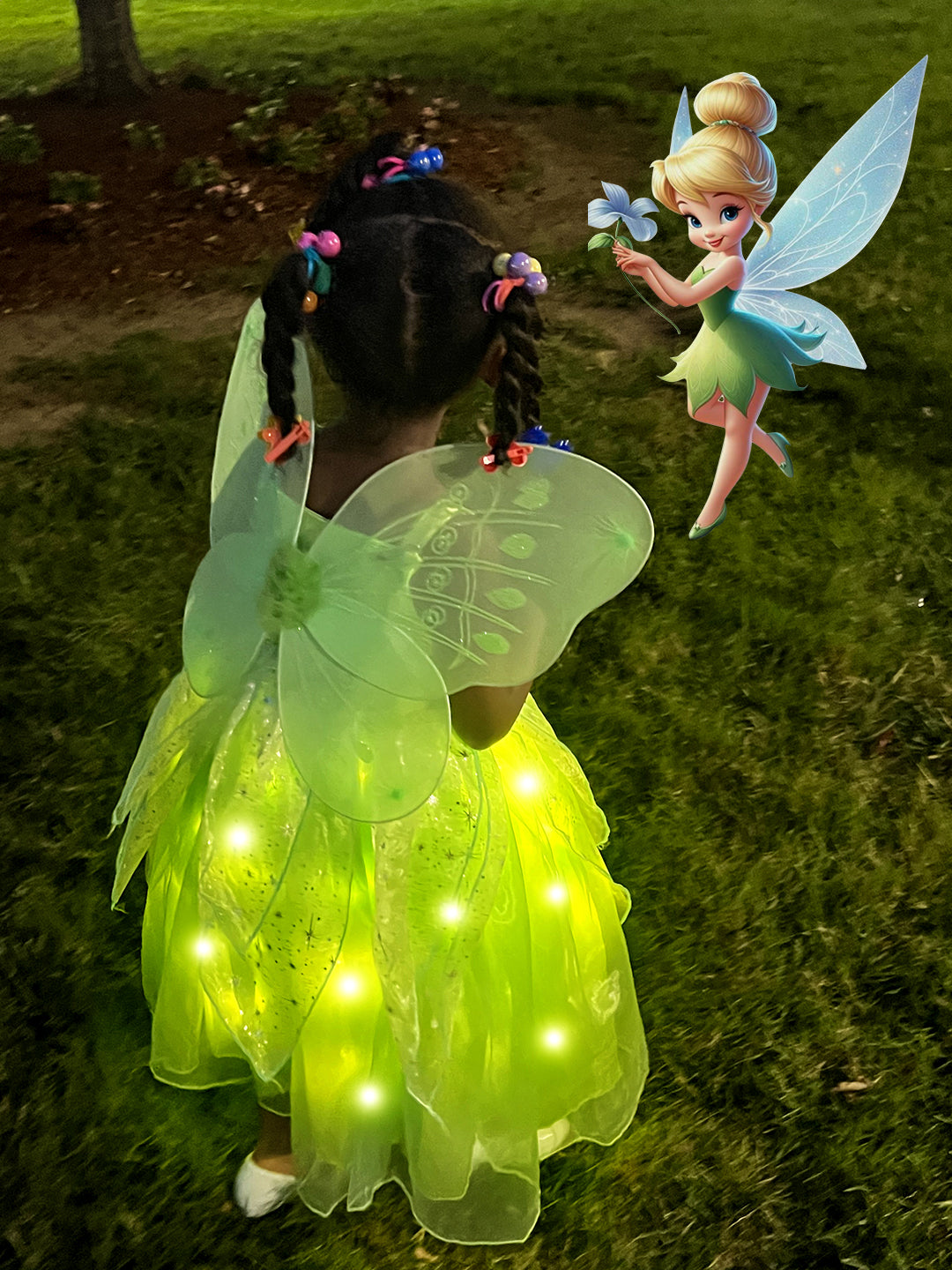 Vestido de dormir de princesa bella iluminado