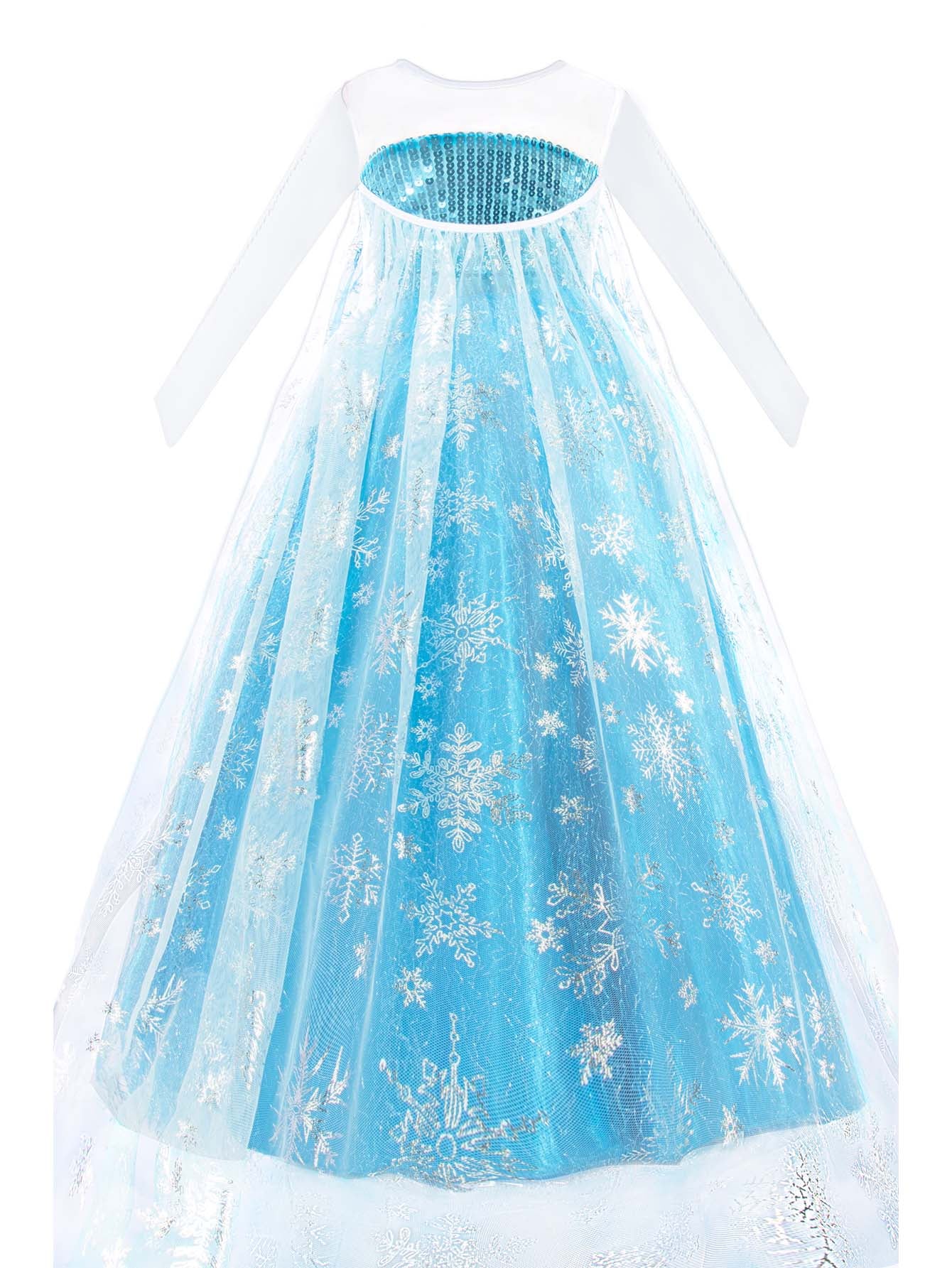Sparkling Light-Up Snow Princess Party Dress for Girls