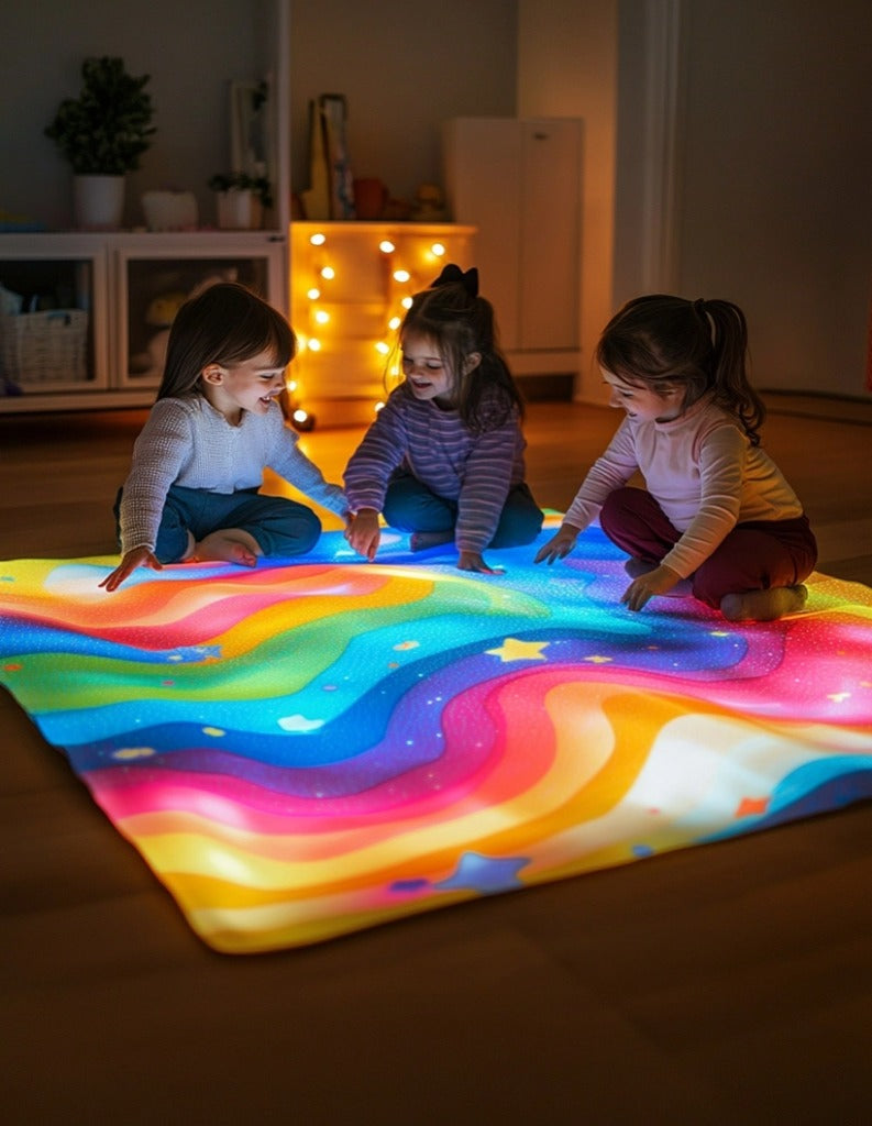 Glowing Rainbow Play Mat for Kids - Fun & Ambiance at Home!