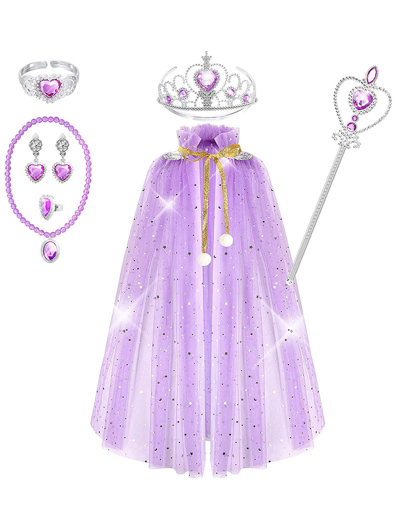 Princess Cape Set Little Girls Dress up( 6 Pieces) - Uporpor