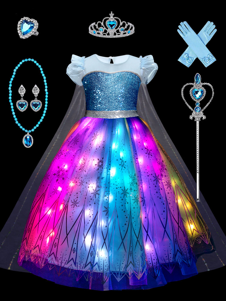 Enchanted Princess Set Light Up Ice Queen Costume For Girl