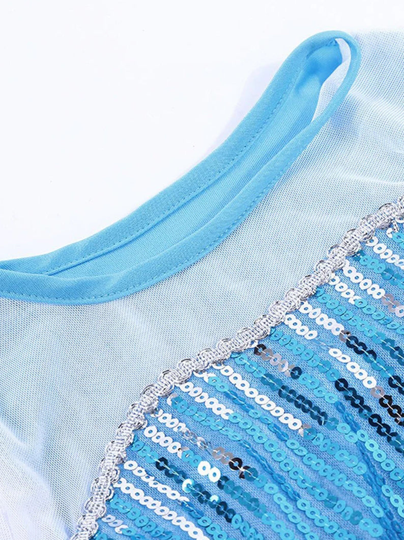 Sparkling Light-Up Snow Princess Party Dress for Girls