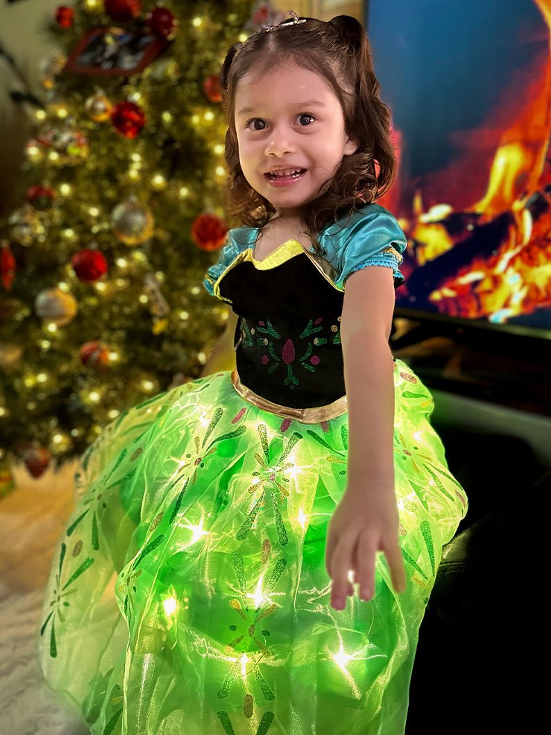 Anna LED Snow Princess Costume For Girl - Uporpor