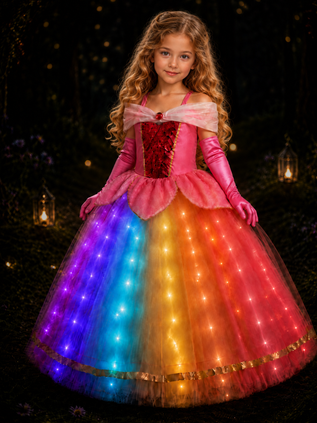Aurora Girls Light up Princess Costume Dresses - Uporpor