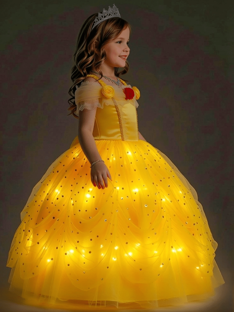 Belle Light Up Princess Dress for Girls - Uporpor