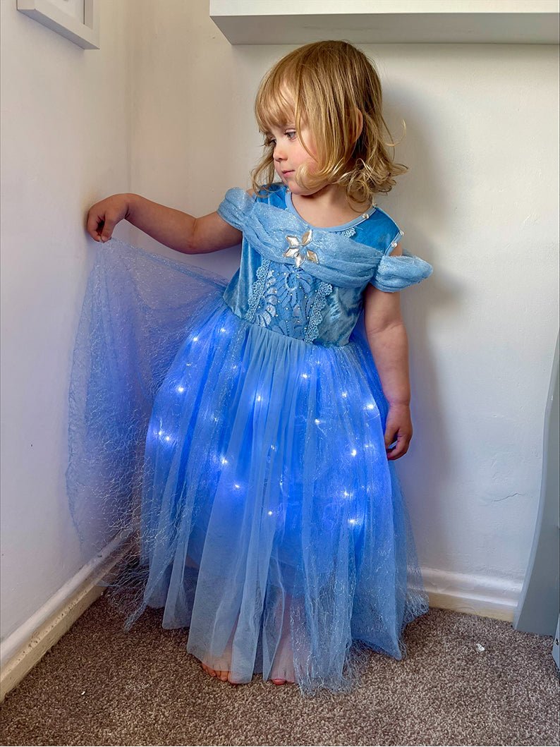 Blue Party Princess Light up Dress up Costume - Uporpor